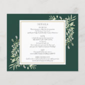 1つのエメラルド写真の結婚式の招待で予算を全て (裏面)