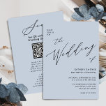 1つのエレガントな結婚式でほこりっぽいブルーQRコード 招待状<br><div class="desc">ダスティブルーエレガントスクリプトQRコードすべて一つの結婚式招待状ミニマルシンプルリストのカード。祝特別な日には、この美しい結婚式招待状のカードを使用してエレガント、あなたの特別な機会を美しく。すべての文字は、自分の詳細で簡単かつ迅速にパーソナライズするために事前に配置されている。これもし以上のカスタマイズまたは一致するアイテムが必要な場合は、alldaybreakfastzazzle@gmail.comにメールを送信して下さい – 私たちは望んで救済いる。</div>