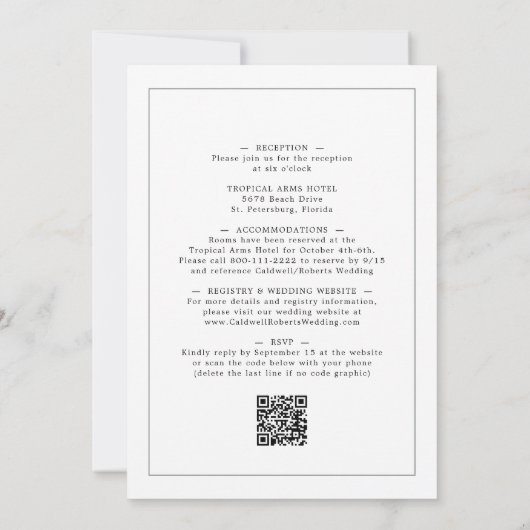 1つのエレガントな結婚式でほこりっぽい緑のユーカリ 招待状 (裏面)