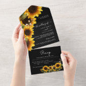 1つのエレガント結婚式でのひまわり オールインワン招待状 (貼ってはがせる)