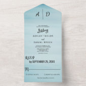 1つのエレガント結婚式でほこりっぽい青空を招待 オールインワン招待状 (内側)