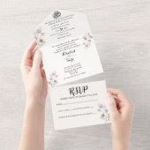 1つのエレガント結婚式でアラビア語と英語をすべて招待 オールインワン招待状 (貼ってはがせる)