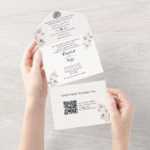 1つのエレガント結婚式でアラビア語と英語をすべて招待 オールインワン招待状 (貼ってはがせる)