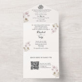 1つのエレガント結婚式でアラビア語と英語をすべて招待 オールインワン招待状 (内側)