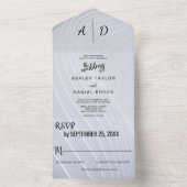 1つのエレガント結婚式でシルバーシック オールインワン招待状 (内側)