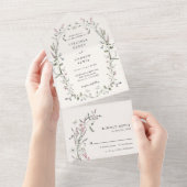 1つのエレガント結婚式でフローラをすべて招待 オールインワン招待状 (貼ってはがせる)