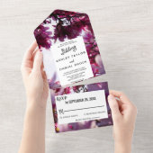 1つのエレガント結婚式でフローラをすべて花開く オールインワン招待状 (貼ってはがせる)