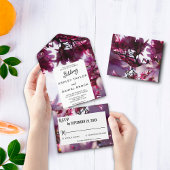 1つのエレガント結婚式でフローラをすべて花開く オールインワン招待状