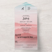 1つのエレガント結婚式で屋外の山すべて招待 オールインワン招待状 (内側)