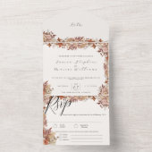 1つのエレガント結婚式で秋のフローラを招待 オールインワン招待状 (内側)