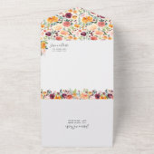 1つのエレガント結婚式で秋のフローラを招待 オールインワン招待状 (外側)