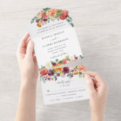1つのエレガント結婚式で秋のフローラを招待 オールインワン招待状 (貼ってはがせる)