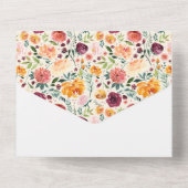 1つのエレガント結婚式で秋のフローラを招待 オールインワン招待状 (裏面)