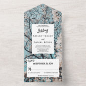 1つのエレガント結婚式で緑のフローラをすべて招待 オールインワン招待状 (内側)