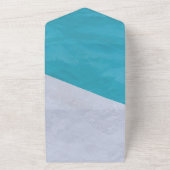 1つのエレガント結婚式で青い灰色の素朴な招待 オールインワン招待状 (外側)