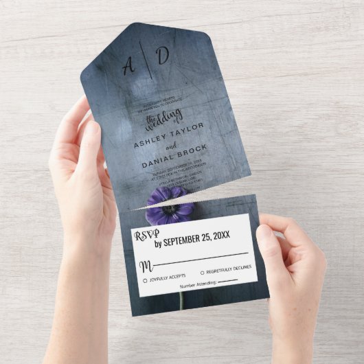 1つのエレガント結婚式の招待で素朴なフローラ オールインワン招待状 (貼ってはがせる)