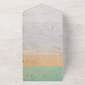 1つのエレガント結婚式の招待で素朴なヴィンテージ オールインワン招待状 (外側)