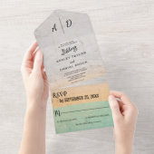 1つのエレガント結婚式の招待で素朴なヴィンテージ オールインワン招待状 (貼ってはがせる)