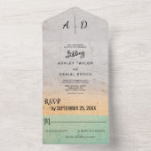1つのエレガント結婚式の招待で素朴なヴィンテージ オールインワン招待状 (内側)