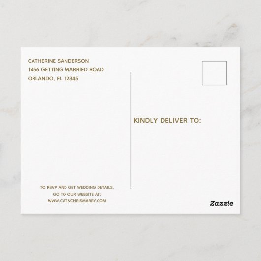 1つのエレガント結婚式招待状でフローラをすべてピンクにする ポストカード (裏面)