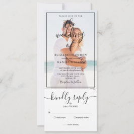 1つのエレガント結婚式招待状で写真をすべてスクリプト化 招待状