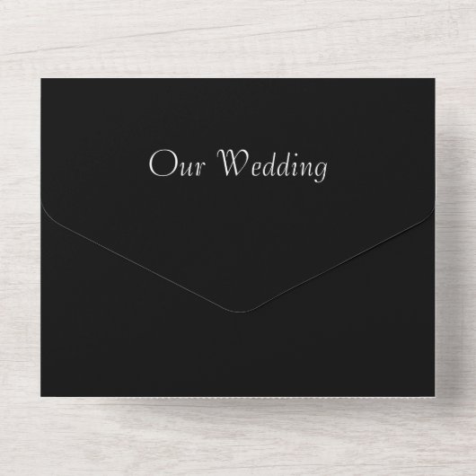 1つのエレガント結婚式招待状内のすべて オールインワン招待状 (裏面)