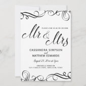 1つのエレガント結婚式招待状内のすべて |黒 招待状 (正面)