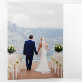 1つのエレガントQRコー結婚ドに黄色のフローラがすべて含まれる 三つ折り招待状 (内部最初)