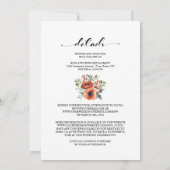 1つのオレンジ色のケシの花結婚の 招待状 (裏面)