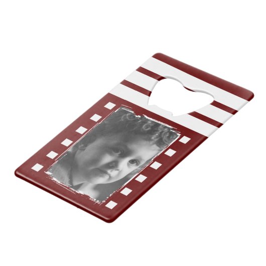 1つのカスタマイズ写真を愛するパパ白いバーガンディ クレジットカード栓抜き (裏面アングル)