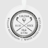 1つのカスタムレトロに白黒のゴルフホール オーナメント (裏面)