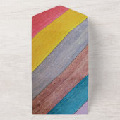 1つのカラフル結婚式で素朴な木を招待 オールインワン招待状 (外側)