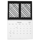1つのカレンダーに34枚の写真を追加する赤黒 カレンダー (2月 2027)
