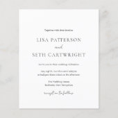 1つのクラシック結婚式招待状で予算をすべて管理 (正面)