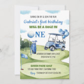 1つのクラシック誕生日招待状にゴルフボーイホール 招待状 (正面)