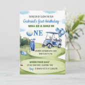 1つのクラシック誕生日招待状にゴルフボーイホール 招待状 (スタンド正面)