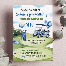 1つのクラシック誕生日招待状にゴルフボーイホール 招待状