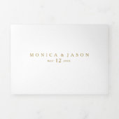 1つのクラシック3倍のミニマル金ゴールド 三つ折り招待状 (カバー)