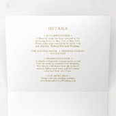 1つのクラシック3倍のミニマル金ゴールド 三つ折り招待状 (内部最初)