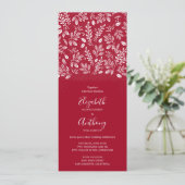 1つのクランベリーの結婚式招待状に植物学 招待状 (スタンド正面)