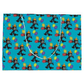 1つのクールな猫の誕生日の気球 ラージペーパーバッグ (裏面)