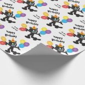 1つのクールな猫|のハッピーバースデー ラッピングペーパー (角)