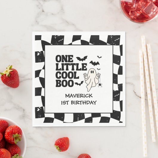 1つのクール小さなブハロウィーン1日の誕生日 スタンダードランチョンナプキン (インサイチュ)