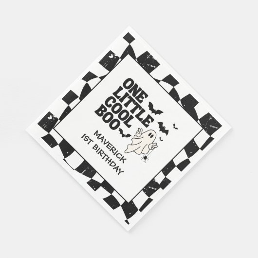 1つのクール小さなブハロウィーン1日の誕生日 スタンダードランチョンナプキン (角)