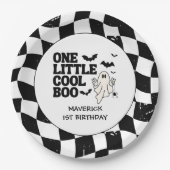 1つのクール小さなブハロウィーン1日の誕生日 ペーパープレート (正面)