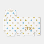 1つのグリッター紙吹雪第1の誕生日ブルーと金ゴールド フェイバーボックス (折り畳みなし)