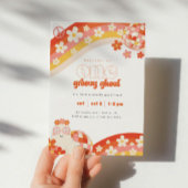 1つのグルーヴィグール | レトロ不気味ガールズ1歳の誕生日 招待状