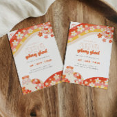 1つのグルーヴィグール | レトロ不気味ガールズ1歳の誕生日 招待状