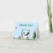 1つのゴルフの赤ちゃんシャワーの穴 サンキューカード (正面)