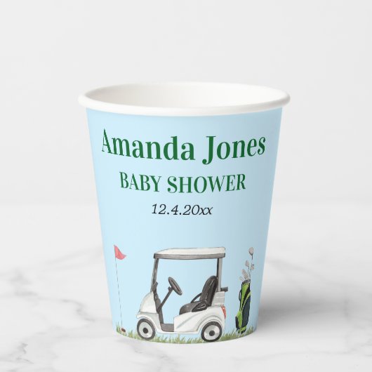 1つのゴルフの赤ちゃんシャワーの穴 紙コップ (正面)